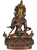 8" (Tibetan Buddhist Deity) Vajrasattva In Brass | Handmade | Made In India