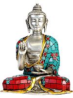 6" Lord Buddha Statue in Abhaya Mudra in Brass | Made in India