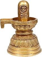 7" Shiva Linga Idol with OM in Brass | Handmade | Made in India