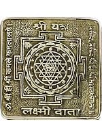 3" Ashtadhatu Shree Yantra | Handmade Brass Statue | Made in India
