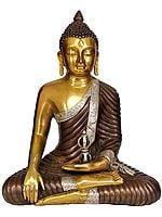 14" Lord Buddha with Dorje In Brass | Handmade | Made In India