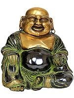 9" Laughing Buddha In Brass | Handmade | Made In India