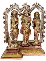 8" Shri Rama with Sita, Lakshman and Hanuman Idol | Ram Darbar Brass Statue