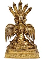 12" Naga-Kanya (The Snake Woman) In Brass | Handmade | Made In India