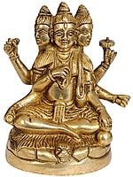 4" Dattatreya Sculpture In Brass | Handmade | Made in India