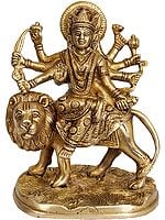 6" Mother Goddess Durga Idol In Brass | Handmade Statues | Made In India