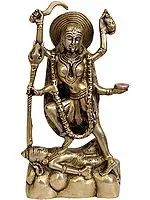 8" Mother Goddess Kali In Brass | Handmade | Made In India