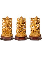 Set of Three Musical Ganeshas