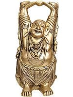 17" Laughing Buddha In Brass | Handmade | Made In India