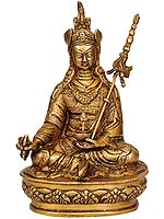 8" Guru Padmasambhava Brass Sculpture | Handmade Buddhist Deity Idol | Made in India