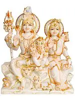 Shiva Family Marble Sculptures