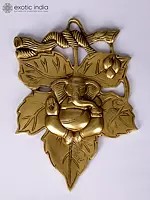 10" Tree Branch Ganesha Wall Hanging Idol in Brass | Handmade | Made in India