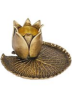 Designer Lotus Flower Candle Stand | Handmade | Home Decor | Decorative Object / Accents | Brass | Made In India