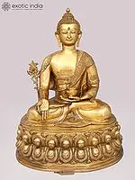 36" Large Tibetan Buddhist Buddha in Brass | Handcrafted in India