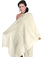 Plain Reversible Pure Pashmina Stole as an Imitation of Shahtush, Fine Enough to Pass Through a Ring