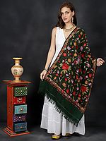 Floral Aari Hand-Embroidered Stole from Kashmir