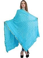 Bandhani Tie-Dye Gharchola Dupatta from Jodhpur with Golden Thread Weave