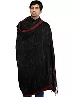 Kullu Palla Men's Shawl with Kinnauri Woven Border in Multicolor Thread