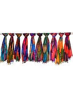 Lot of Ten Rainbow Banarasi Pure Silk Scarves with Tanchoi Weave