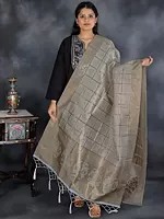 Bandhani Gharchola Dupatta with Zari Weave and Brocaded Border