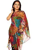 Printed Multi-color Stole with Floral Motifs
