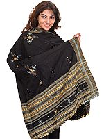 Shawl from Kutch with Embroidered Bootis and Mirrors