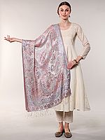 Reversible Super Silk Jamawar Stole with All-Over Weave