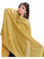 Plain Dupatta from Jharkhand with Woven Stripes on Border