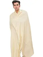 Ivory Plain Dushala (Lohi) for Men from Kullu
