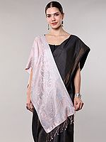 Super-Silk Jamawar Scarf with Woven Paisleys