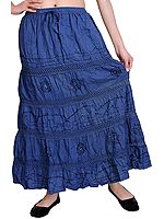 Elastic Skirt with Sequins and Crochet Border