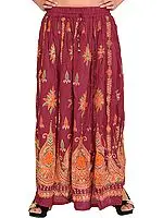 Elastic Long Skirt with Floral Print