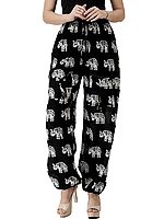 Yoga Trousers with Printed Elephants and Front Pockets