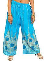 Casual Yoga Trousers with Golden Floral Print