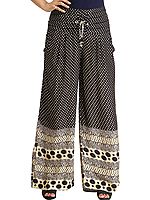 Palazzo Pants with Printed Polka Dots and Side Pockets