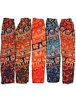 Lot of Five Sanganeri Printed Casual Trousers