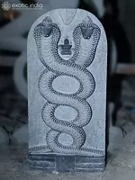 32" Two Snake with Shivalinga | Granite Statue | Handmade Indian Art
