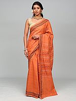 Dusted-Clay Pure Cotton Saree from Sambalpur with Woven Chakra Motifs