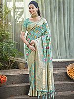 Traditional Organza Saree For Women's With Tassels Pallu