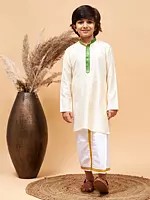 Viscose South Indian Style Kurta With Cotton Blend Mundu