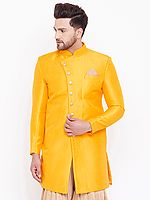 Silk Blend Angrakha Style Indo-western Sherwani