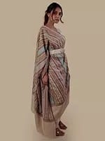 Pashmina Multicolored Striped shawl with Fine Sozni Embroidery