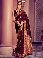 Banarasi Saree with Golden Pallu and Blouse