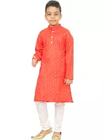 Boy's Designer and Printed Cotton Kurta Pajama Set