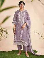 Elderberry Floral Aari Embroidered Salwar Kameez Suit with Dupatta