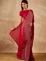 Georgette Sequin Embroidered Saree with Unstitched Blouse