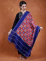 Pure Cotton Handlooms Dupatta from Pochampally with Double Ikat Weave