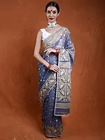 Pure Cotton Jamdani Handloom Saree from Bangladesh with Woven Bootis All-Over