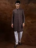 Intricate Heavy Embroidered Wedding Kurta Pajama with Sequins