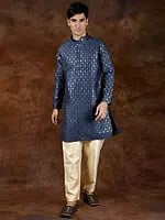 Sequins Embroidered Wedding Kurta with Cream Pajama